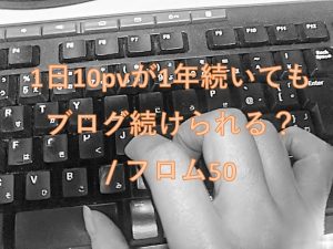1日10pvでもブログ続く？, フロム50